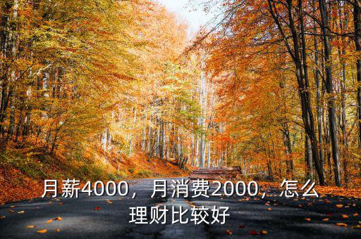 月薪4000，月消費(fèi)2000，怎么理財比較好
