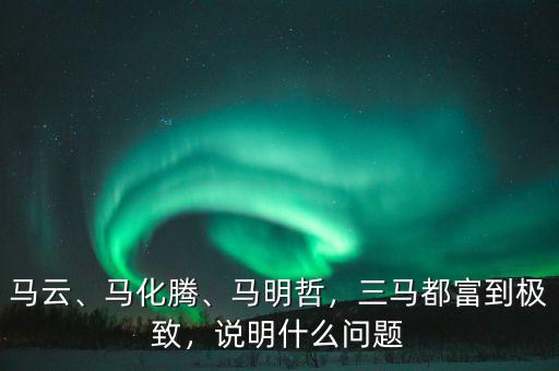 馬云、馬化騰、馬明哲，三馬都富到極致，說明什么問題