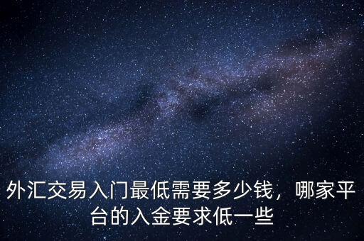 外匯交易入門最低需要多少錢，哪家平臺(tái)的入金要求低一些