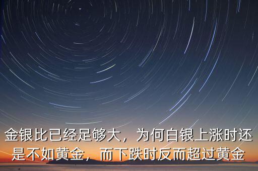 金銀比已經(jīng)足夠大，為何白銀上漲時(shí)還是不如黃金，而下跌時(shí)反而超過黃金
