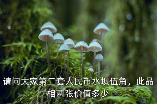 請問大家第二套人民幣水壩伍角，此品相兩張價值多少
