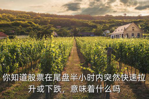 你知道股票在尾盤半小時(shí)內(nèi)突然快速拉升或下跌，意味著什么嗎