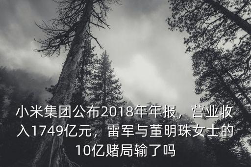 小米集團公布2018年年報，營業(yè)收入1749億元，雷軍與董明珠女士的10億賭局輸了嗎