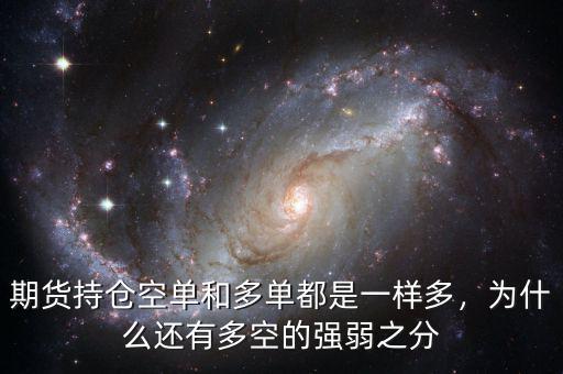 期貨持倉空單和多單都是一樣多，為什么還有多空的強弱之分