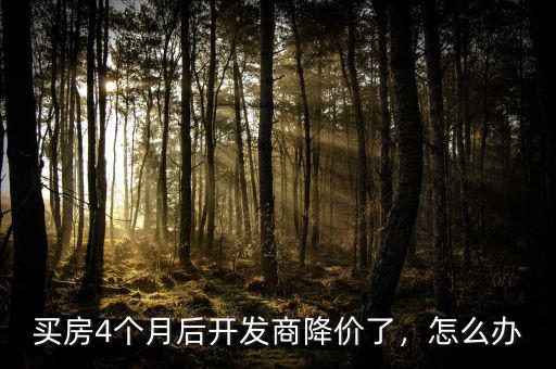 買房4個(gè)月后開發(fā)商降價(jià)了，怎么辦