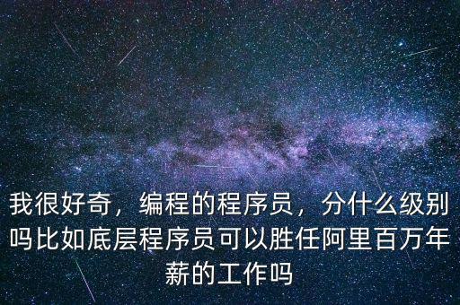 我很好奇，編程的程序員，分什么級別嗎比如底層程序員可以勝任阿里百萬年薪的工作嗎