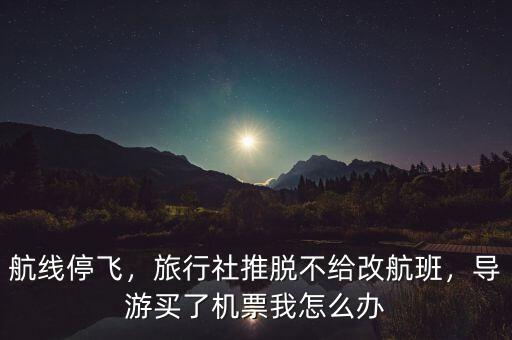 航線停飛，旅行社推脫不給改航班，導(dǎo)游買了機(jī)票我怎么辦