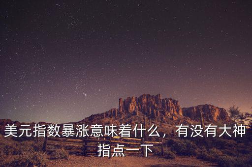 美元指數上漲什么意思,美元指數暴漲意味著什么