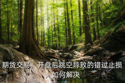 期貨交易，開盤后跳空導(dǎo)致的錯(cuò)過(guò)止損，如何解決