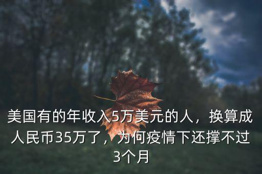 美國有的年收入5萬美元的人，換算成人民幣35萬了，為何疫情下還撐不過3個月