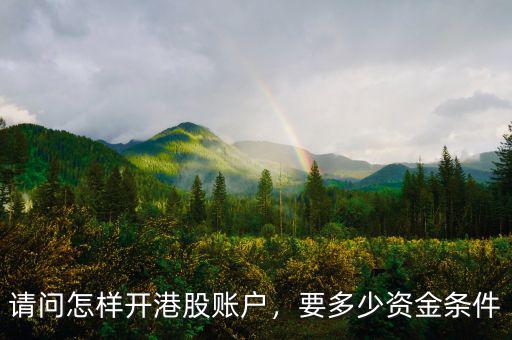 請問怎樣開港股賬戶，要多少資金條件