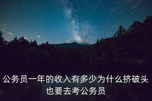 公務員一年的收入有多少為什么擠破頭也要去考公務員