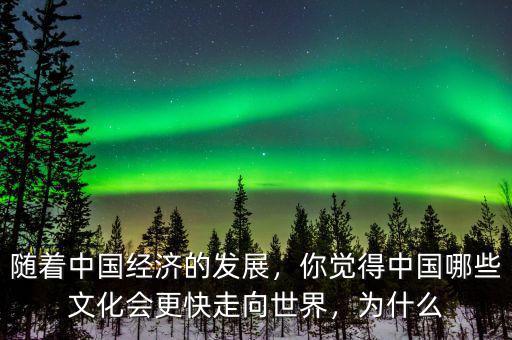 隨著中國經(jīng)濟的發(fā)展，你覺得中國哪些文化會更快走向世界，為什么