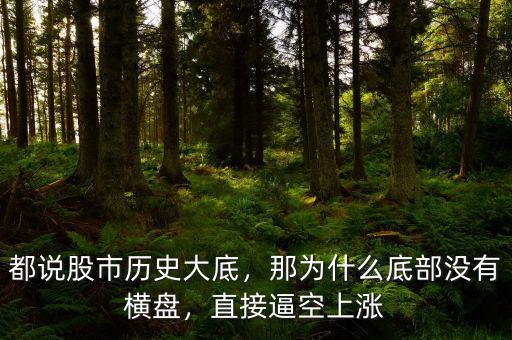 都說股市歷史大底，那為什么底部沒有橫盤，直接逼空上漲