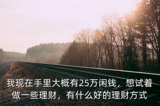 我現(xiàn)在手里大概有25萬閑錢，想試著做一些理財，有什么好的理財方式