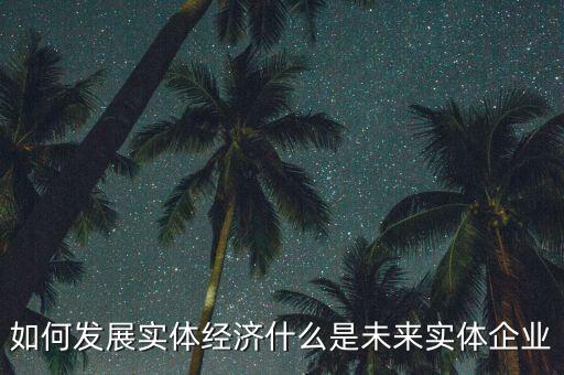 如何發(fā)展實(shí)體經(jīng)濟(jì)什么是未來(lái)實(shí)體企業(yè)