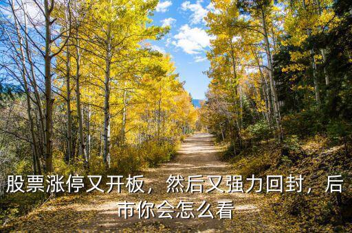 股票漲停又開板，然后又強(qiáng)力回封，后市你會(huì)怎么看