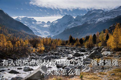 有人說熱點題材股中的個股，強者恒強，大家怎么看