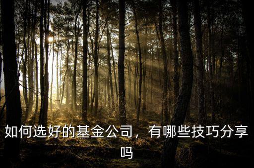 如何選好的基金公司，有哪些技巧分享嗎