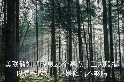 美聯(lián)儲如期降息25個基點，三大股指以暴跌應(yīng)對，是嫌降幅不夠嗎