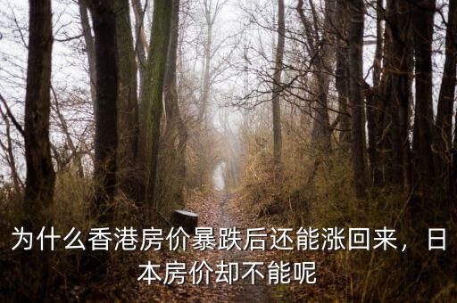 為什么香港房價暴跌后還能漲回來，日本房價卻不能呢