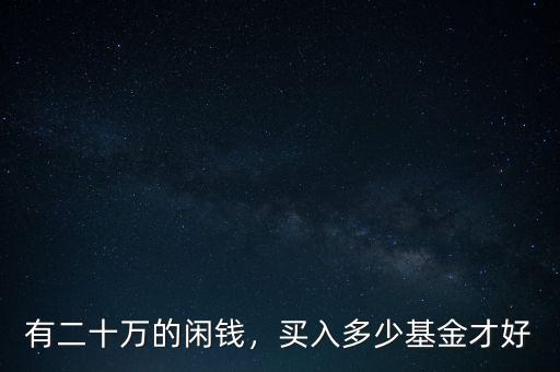 有二十萬(wàn)的閑錢，買入多少基金才好