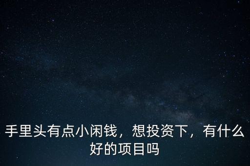 手里頭有點(diǎn)小閑錢，想投資下，有什么好的項(xiàng)目嗎