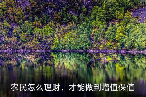 農(nóng)民怎么理財，才能做到增值保值