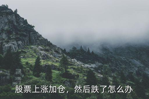 股票上漲加倉(cāng)，然后跌了怎么辦