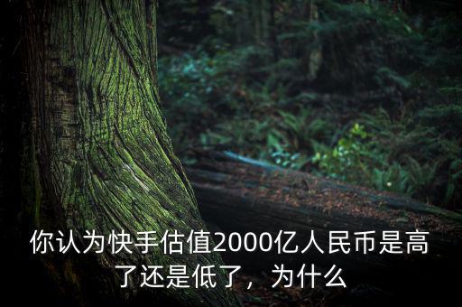 你認(rèn)為快手估值2000億人民幣是高了還是低了，為什么