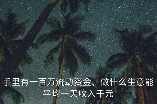 手里有一百萬(wàn)流動(dòng)資金，做什么生意能平均一天收入千元