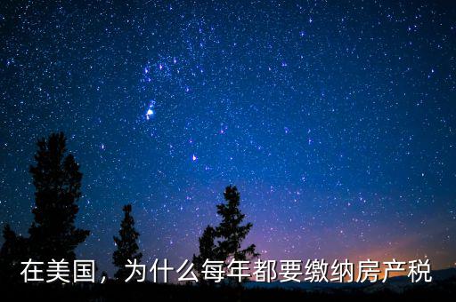 在美國，為什么每年都要繳納房產(chǎn)稅