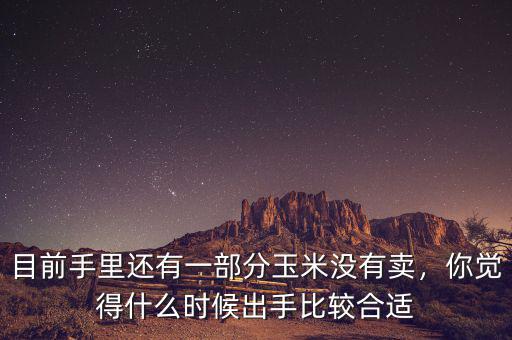 目前手里還有一部分玉米沒有賣，你覺得什么時(shí)候出手比較合適