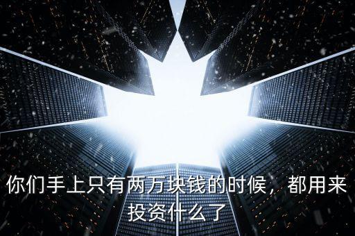 你們手上只有兩萬塊錢的時(shí)候，都用來投資什么了