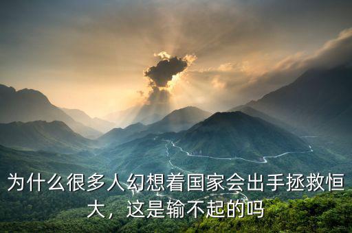 為什么很多人幻想著國(guó)家會(huì)出手拯救恒大，這是輸不起的嗎