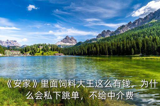 《安家》里面飼料大王這么有錢(qián)，為什么會(huì)私下跳單，不給中介費(fèi)