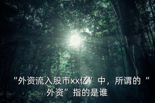 “外資流入股市xx億”中，所謂的“外資”指的是誰