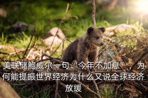 美聯(lián)儲鮑威爾一句“今年不加息”，為何能提振世界經(jīng)濟(jì)為什么又說全球經(jīng)濟(jì)放緩