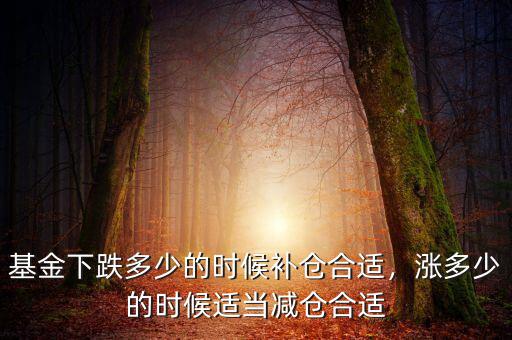 基金下跌多少的時(shí)候補(bǔ)倉合適，漲多少的時(shí)候適當(dāng)減倉合適
