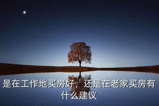 是在工作地買房好，還是在老家買房有什么建議