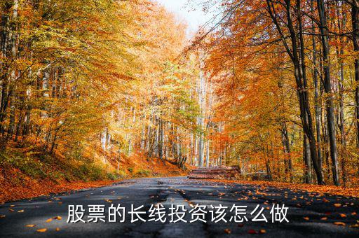 股票的長(zhǎng)線(xiàn)投資該怎么做