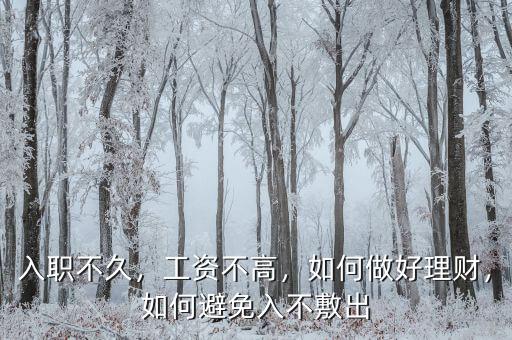 入職不久，工資不高，如何做好理財，如何避免入不敷出