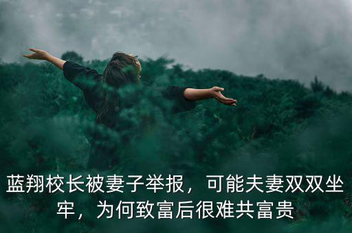 藍(lán)翔校長(zhǎng)被妻子舉報(bào)，可能夫妻雙雙坐牢，為何致富后很難共富貴
