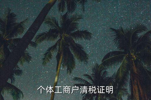 清稅證明能證明什么資料，個(gè)體工商戶清稅證明