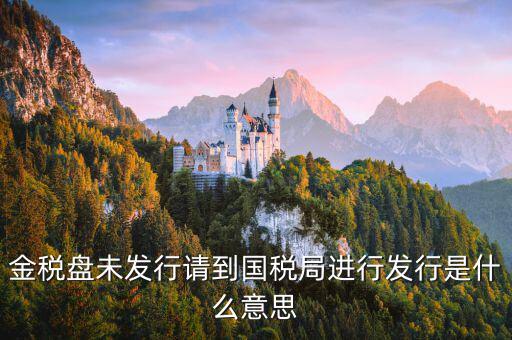 稅控發(fā)行是什么意思，金稅盤未發(fā)行請到國稅局進行發(fā)行是什么意思