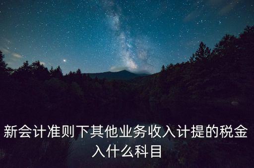 新會計(jì)準(zhǔn)則下其他業(yè)務(wù)收入計(jì)提的稅金入什么科目
