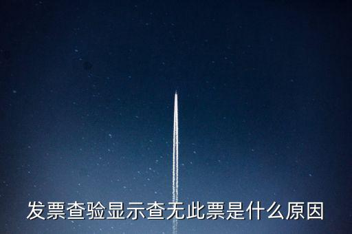 發(fā)票查驗(yàn)顯示查無此票是什么原因