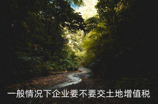 什么企業(yè)交土地增值稅，一般情況下企業(yè)要不要交土地增值稅