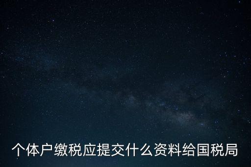 個(gè)體戶核稅什么材料，個(gè)體戶繳稅應(yīng)提交什么資料給國稅局