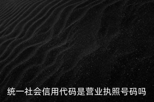 統(tǒng)一社會(huì)信用代碼是營業(yè)執(zhí)照號碼嗎
